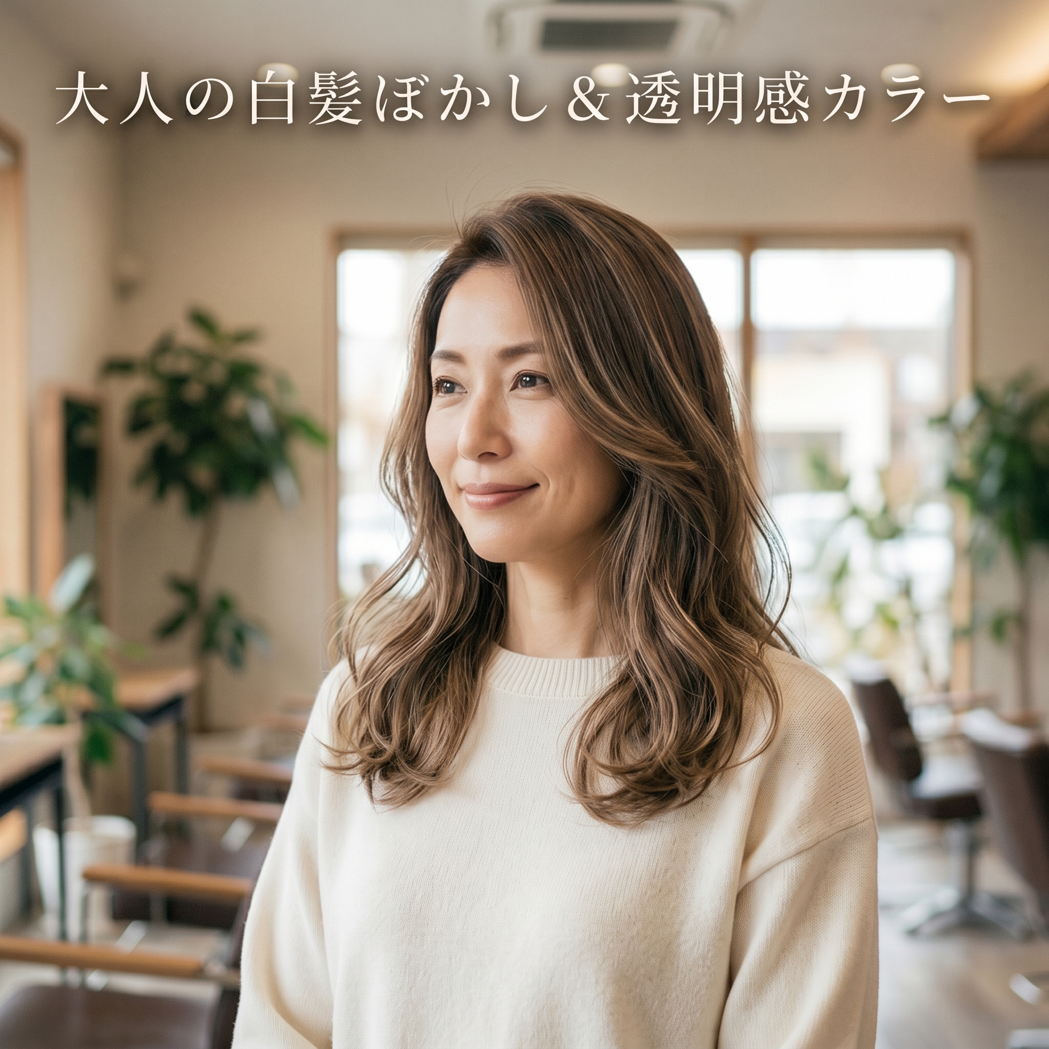 前橋市茂木町｜「真っ黒に染めるのはもう卒業」30代・40代からの“隠す”から“魅せる”大人の白髪ぼかし＆透明感カラー